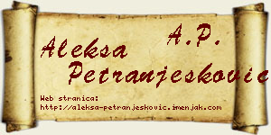 Aleksa Petranjesković vizit kartica